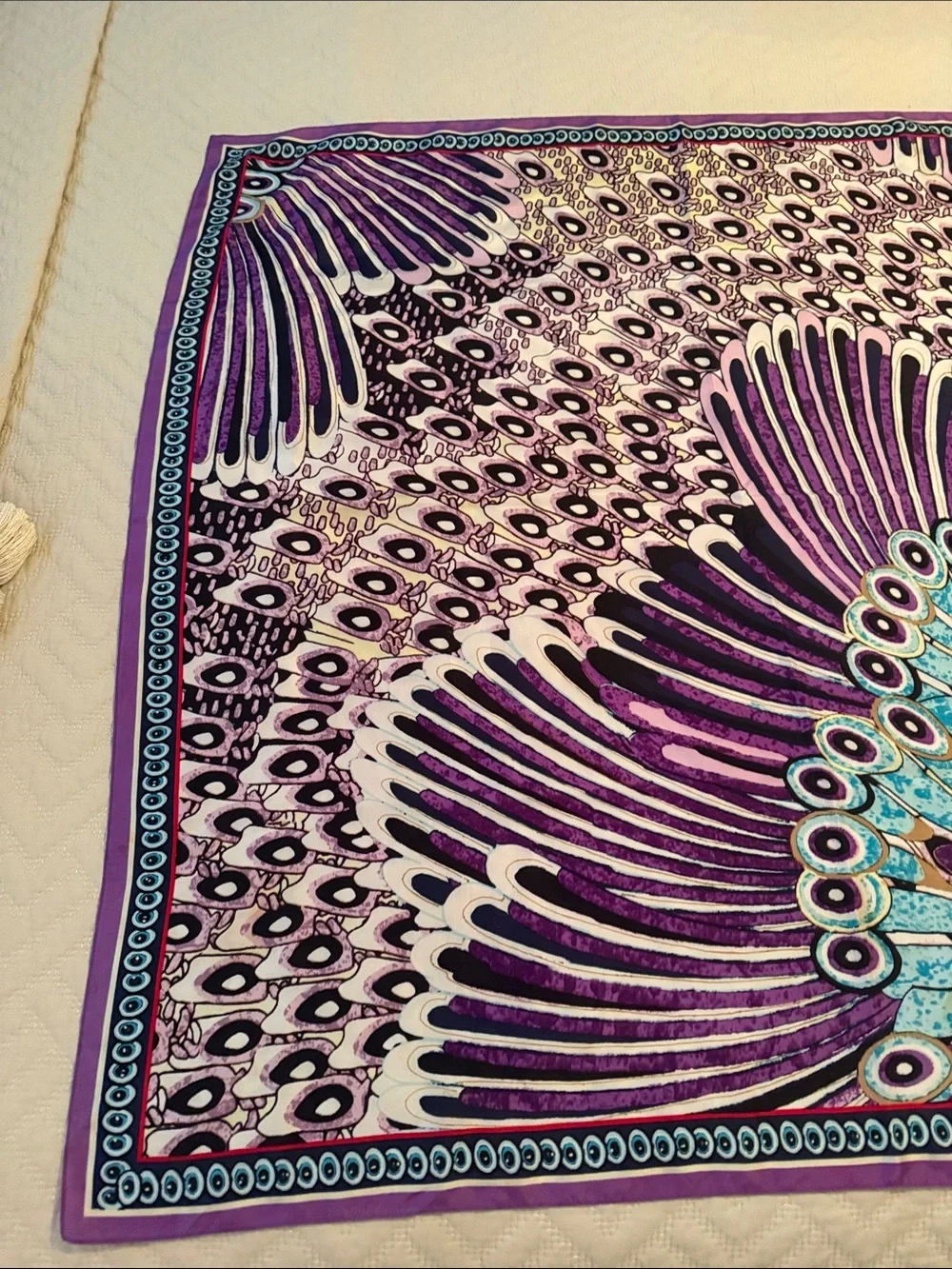 Vintage “Peacock” Scarf Large